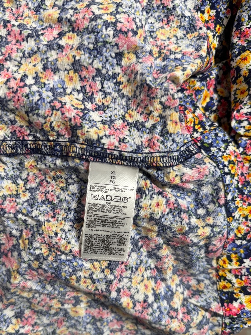 Old Navy Dress Womens Extra Large Tiered Ditsy Floral Smocked Cottagecore - Picture 8 of 14